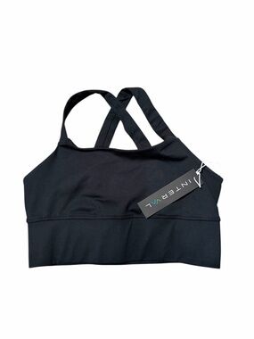 Interval Crossback Longline Sports Bra Black NWT Size Small